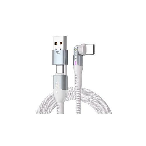 Statik PowerPivot Pro USB-AC To USB-C Cable 1 Meter Braided White